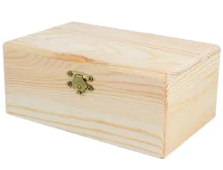 Boite bois insspiro a decorer fermeture rectangulaire 17x11x7cm coloris pin