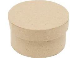 Boite carton ronde couvercle independant diametre 9x5cm coloris kraft lot de 10