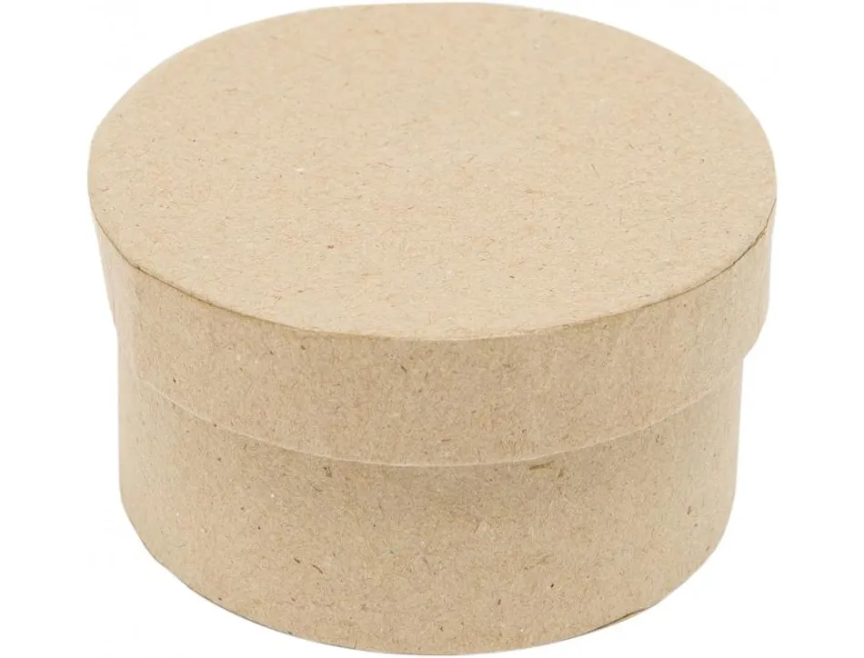 Boite carton ronde couvercle independant diametre 9x5cm coloris kraft lot de 10