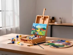 Boite chevalet sur table liderpapel en bois de hetre vernis 39x26x13 cm certifie fsc