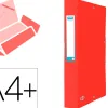 Boite classement elba eurofolio carte grainee 600g 7/10e a4+ dos 40mm 3 rabats elast etiquette dorsale rouge