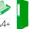 Boite classement elba eurofolio carte grainee 600g 7/10e a4+ dos 40mm 3 rabats elast etiquette dorsale vert