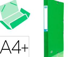 Boite classement elba eurofolio carte grainee 600g 7/10e a4+ dos 25mm 3 rabats elast etiquette dorsale vert