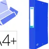 Boite classement elba eurofolio carte grainee 600g 7/10e a4+ dos 60mm 3 rabats elast etiq dorsale bleu gitane