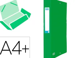 Boite classement elba eurofolio carte grainee 600g 7/10e a4+ dos 60mm 3 rabats elas etiquette dorsale vert
