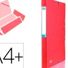 Boite classement elba eurofolio carte grainee 600g 7/10e a4+ dos 25mm 3 rabats elast etiquette dorsale rouge