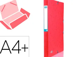 Boite classement elba eurofolio carte grainee 600g 7/10e a4+ dos 25mm 3 rabats elast etiquette dorsale rouge