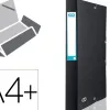 Boite classement elba eurofolio carte grainee 600g 7/10e a4+ dos 25mm 3 rabats elast etiquette dorsale noir