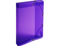Boite classement exacompta a4 pp crystal colours fermeture elastique dos 40mm coloris assortis