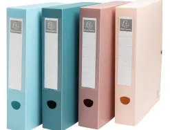 Boite classement exacompta skandi a4 pp recycle fermeture pression dos 60mm coloris assortis