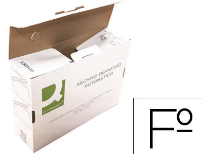 Boite classement q-connect carton recycle onglet de verrouillage 255x360x100mm