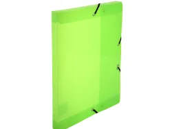 Boite classeur exacompta a4 pp crystal colours fermeture elastique dos 25mm coloris assortis