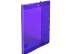 Boite classeur exacompta a4 pp crystal colours fermeture elastique dos 25mm coloris assortis