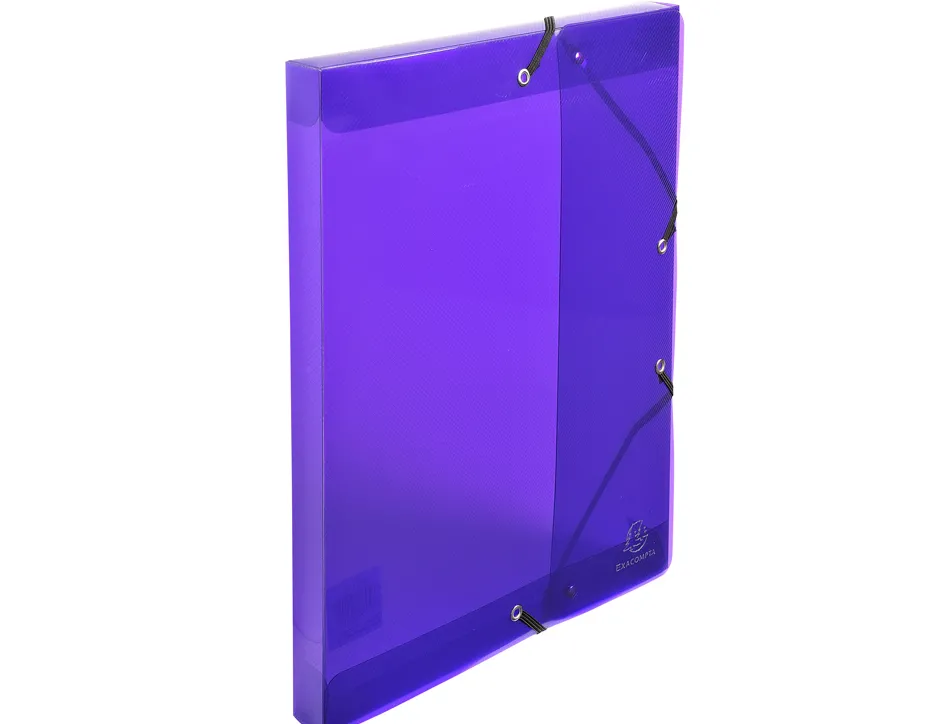 Boite classeur exacompta a4 pp crystal colours fermeture elastique dos 25mm coloris assortis