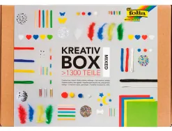 Boite creative mixte folia yeux mobiles feutrines mousses pompons perles coloris assortis plus de 1300