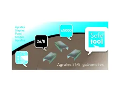 Boite de 5000 agrafes wonday n 26/8 galvanisees capacite d agrafage 3 mm