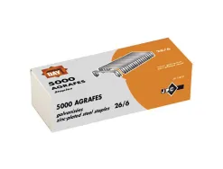 Boite de 5000 agrafes wonday n 26/6 galvanisees capacite d agrafage 2.5 mm