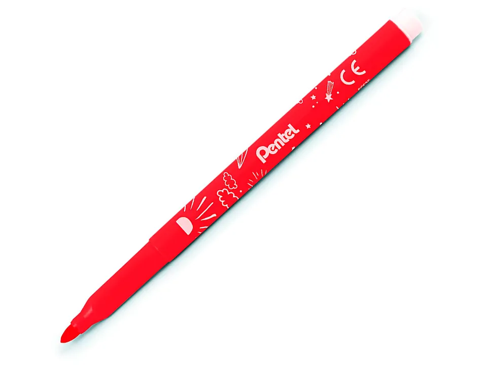 Boite de 18 feutres de coloriage pental encre ultra lavable pointe moyenne 3,9mm