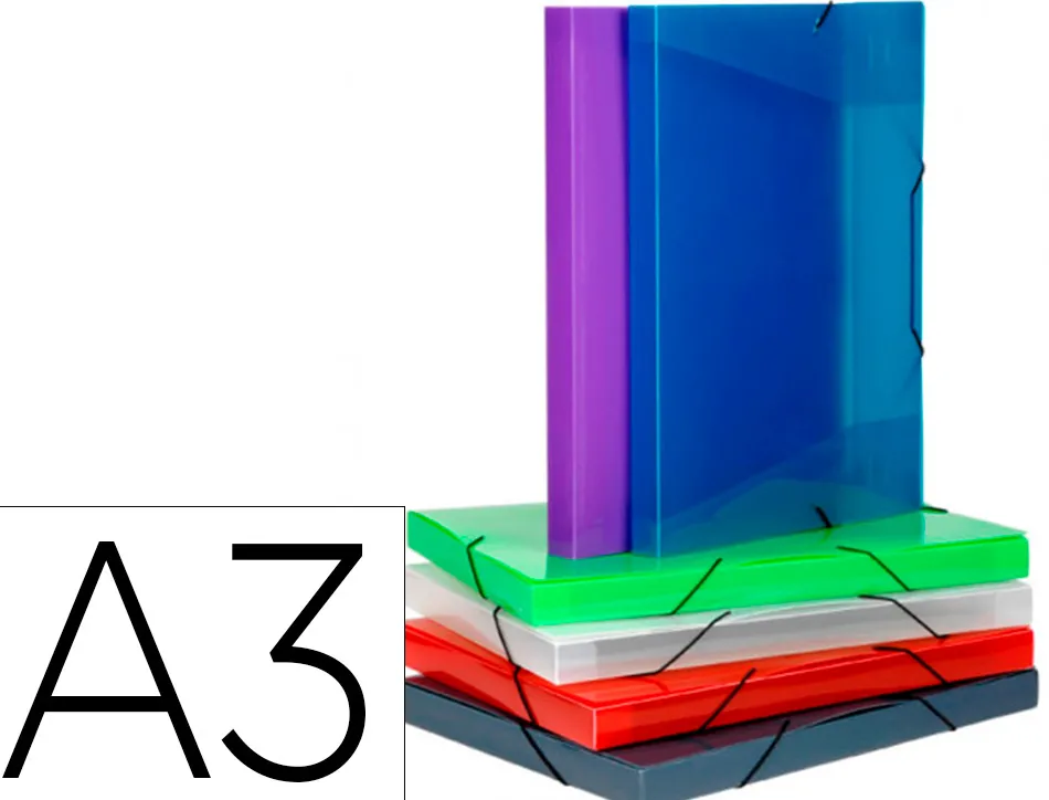 Boite de classement coolbox a3 dos 3cm polypropylene propyglass coloris assortis