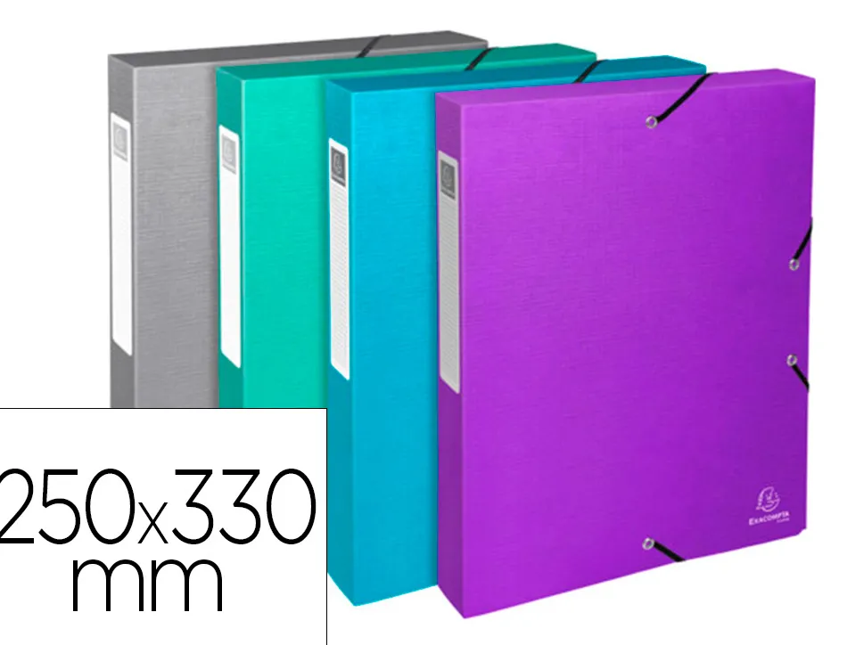 Boite de classement exabox carte enduite teksto dos 40mm assortiment