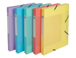 Boite de classement exacompta gamme chromaline pastel polypropylene a4 240x320mm dos 25mm.