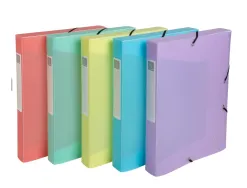 Boite de classement exacompta gamme chromaline pastel polypropylene a4 240x320mm dos 40mm.