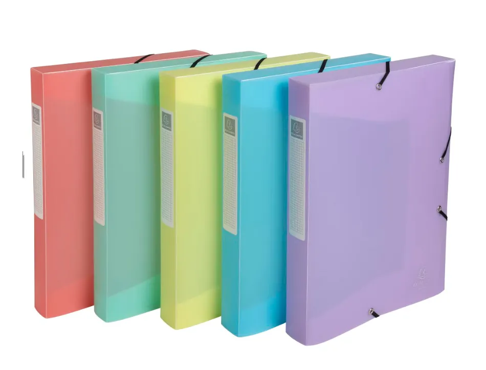 Boite de classement exacompta gamme chromaline pastel polypropylene a4 240x320mm dos 40mm.