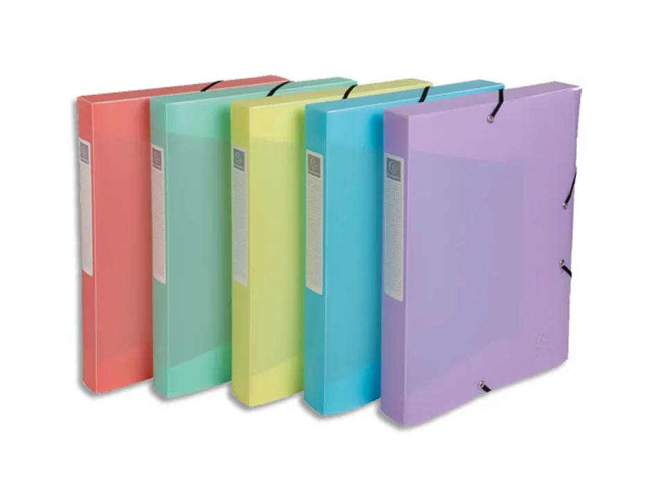 Boite de classement exacompta gamme chromaline pastel polypropylene a4 240x320mm dos 40mm.