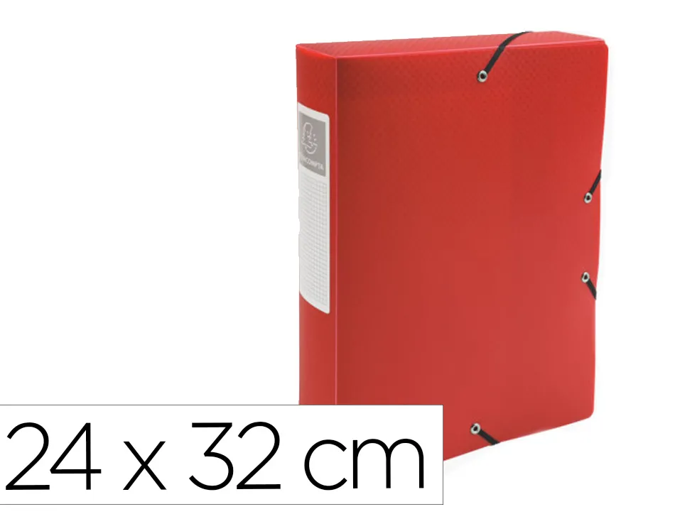 Boite de classement exacompta polypro opaque fernmeture par elastique dos de 60 mm 24x32 cm coloris rouge