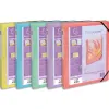 Boite de classement kreacover polypropylene transparent a4 250x330mm dos 40mm assortiment pastel