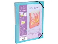 Boite de classement kreacover polypropylene transparent a4 250x330mm dos 40mm assortiment pastel