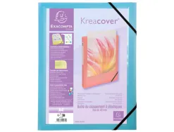 Boite de classement kreacover polypropylene transparent a4 250x330mm dos 40mm assortiment pastel