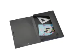 Boite de classement viquel art'box a3 pp creativ'gallery dos 3cm fermeture elastique coloris noir