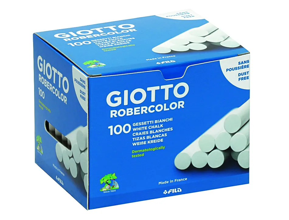 Boite de craies standard giotto tableaux et ardoises 100 unites coloris blanches