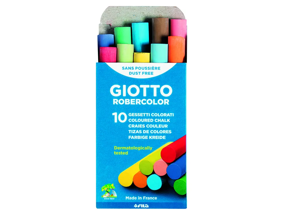 Boite de craies standard giotto tableaux et ardoises 10 unites coloris assorties