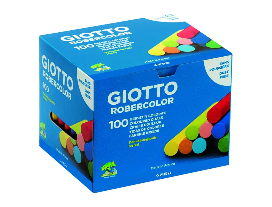 Boite de craies standard giotto tableaux et ardoises 100 unites coloris assorties