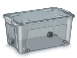 Boite de rangement cep polypropylene 4roulettes pour deplacement 59,3x38x29cm contenance 43l