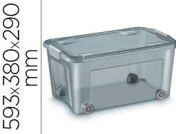 Boite de rangement cep polypropylene 4roulettes pour deplacement 59,3x38x29cm contenance 43l