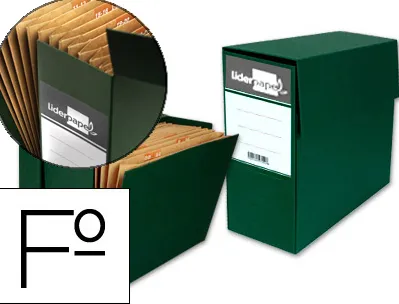Boite de transfert liderpapel avec trieur sur l'ouverture laterale dos 110mm 380x110x260mm coloris vert