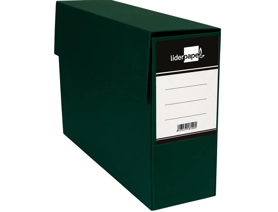 Boite de transfert liderpapel avec trieur sur l'ouverture laterale dos 110mm 380x110x260mm coloris vert