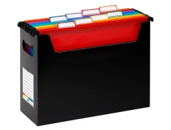 Boite easycase rainbow class 8 dossiers suspenduspolypropylene a4 32,8x24x12cm coloris noir