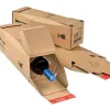 Boite expedition pour bouteilles kraft brun calage integre assemblage facile autocollant 7,4x7,4x35cm