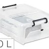 Boite multirangement cep curves pp couvercle clipse emboitable et superposable contenance 10l noir corps transparent