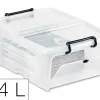 Boite multirangement cep curves pp couvercle clipse emboitable et superposable contenance 24l noir corps transparent