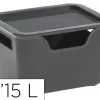 Boite multirangement cep bella pp couvercle et poignees contenance 9,15l coloris gris