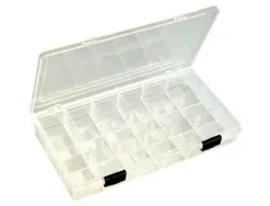Boite rangement 18 cases graine creative plastique transparent 21x11x3 cm