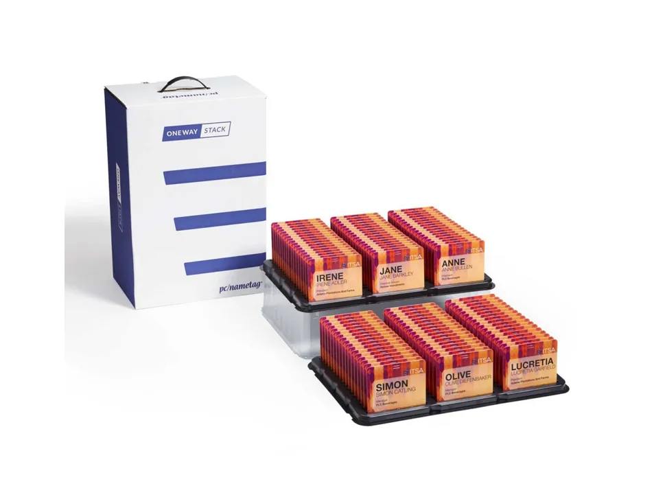 Boite rangement avery pour 100 badges standards lot 2 unites