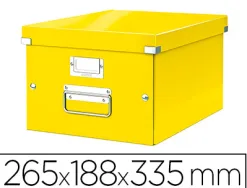 Boite rangement leitz clickandstore wow carton lamine brillant a4 265x188x335mm porte-etiquette coloris jaune