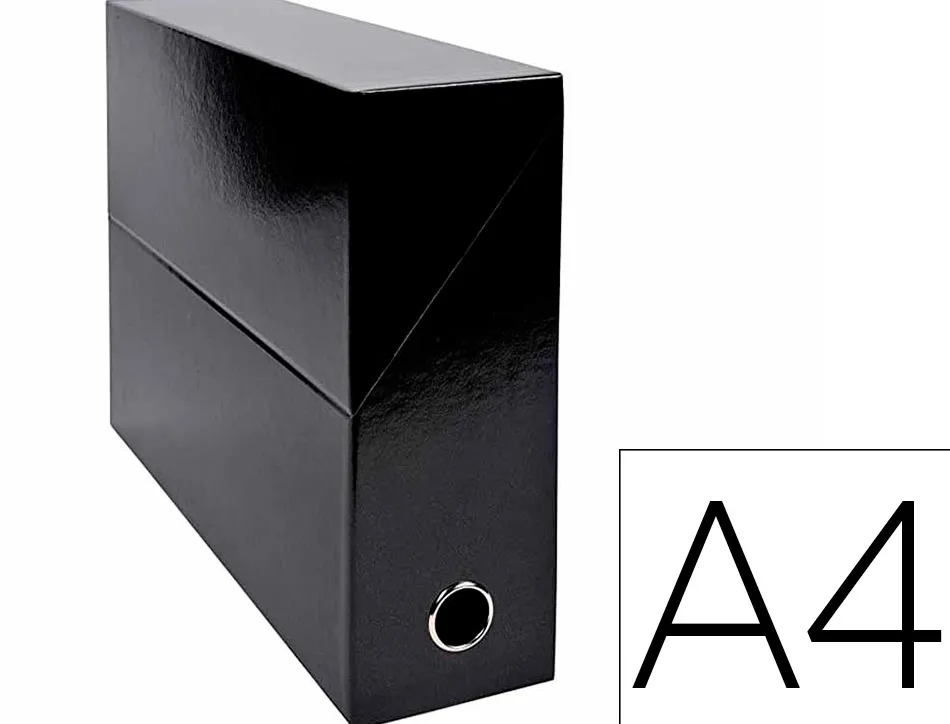 Boite transfert exacompta iderama carton recouvert 15/10e 25x33cm dos 90mm noir