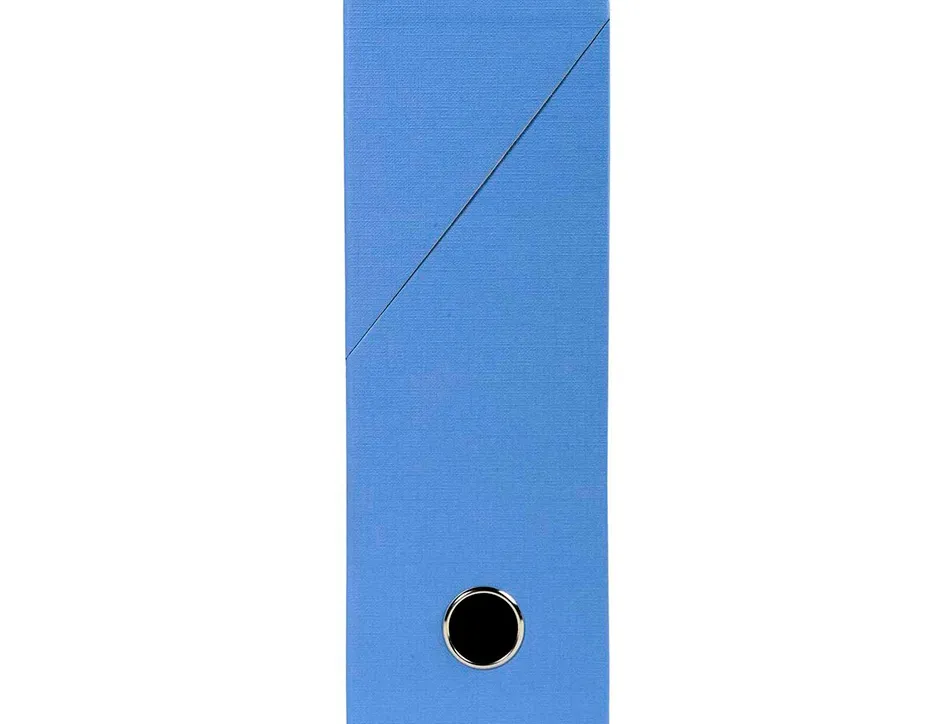 Boite transfert exacompta iderama carton recouvert papier toile 15/10e 25x33cm dos 90mm oeillet prehension bleu clair